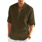 Casual Linen Shirt Short Sleeve - Outlet-Marketplace