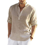 Casual Linen Shirt Short Sleeve - Outlet-Marketplace