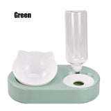 Pet Bowl Double Bowls Food Water Feeder With Auto Water Dispenser - Outlet-Marketplace