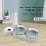 Pet Bowl Double Bowls Food Water Feeder With Auto Water Dispenser - Outlet-Marketplace
