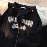 Letter Embroidery Hoodies for Women - Outlet-Marketplace