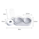 Pet Bowl Double Bowls Food Water Feeder With Auto Water Dispenser - Outlet-Marketplace
