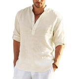 Casual Linen Shirt Short Sleeve - Outlet-Marketplace