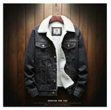 Men Light Blue Winter Jean Jackets Outerwear Warm Denim Coats New Men - Outlet-Marketplace