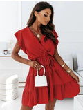 Belted Short Dress Belle - Outlet-Marketplace
