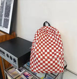 Checkered Colour School Backpack for Boys and Girls - Stylish Japanese Junior High School Bag - Outlet-Marketplace