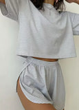 Striped Cotton Pajama Set for Women - Outlet-Marketplace