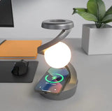 Draaibare maan bureaulamp met draadloos opladen van de telefoon, sensorbediening en nachtlampfunctie