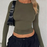 Long Sleeve Bodycon T-Shirt - Outlet-Marketplace