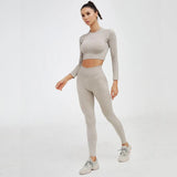 Beige Ribbed Sleeve Crop - Outlet-Marketplace