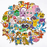 50/100Pcs Pokemon Stickers Kawaii Pikachu Skateboard Bicycle Guitar Laptop Kids Waterproof Stiker Toys - Outlet-Marketplace