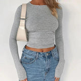 Long Sleeve Bodycon T-Shirt - Outlet-Marketplace