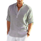 Casual Linen Shirt Short Sleeve - Outlet-Marketplace