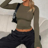 Long Sleeve Bodycon T-Shirt - Outlet-Marketplace