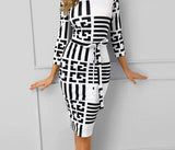 Striped Turtleneck Midi Dress - Outlet-Marketplace