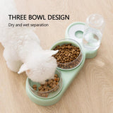 Pet Bowl Double Bowls Food Water Feeder With Auto Water Dispenser - Outlet-Marketplace