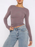 Long Sleeve Crop Top - Outlet-Marketplace