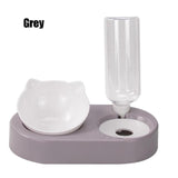 Pet Bowl Double Bowls Food Water Feeder With Auto Water Dispenser - Outlet-Marketplace
