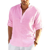 Casual Linen Shirt Short Sleeve - Outlet-Marketplace