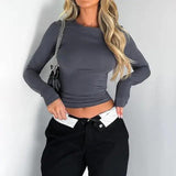 Long Sleeve Bodycon T-Shirt - Outlet-Marketplace