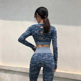Blue Camo Sleeve Crop - Outlet-Marketplace