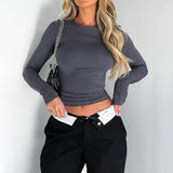 Long Sleeve Bodycon T-Shirt - Outlet-Marketplace