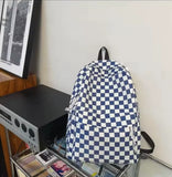 Sac à dos d'école à carreaux pour garçons et filles - Sac à dos japonais élégant pour collège