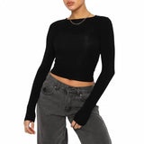 Long Sleeve Crop Top - Outlet-Marketplace